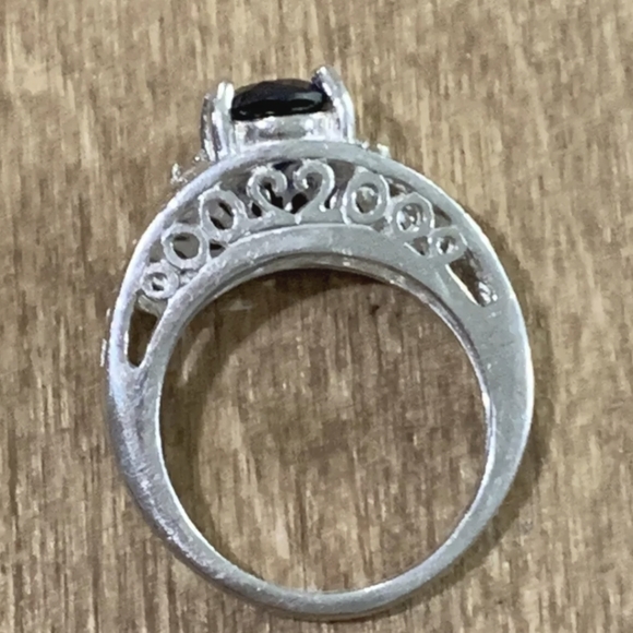 Sterling Silver Blue Sapphire Ring Size 5 - Picture 5 of 7